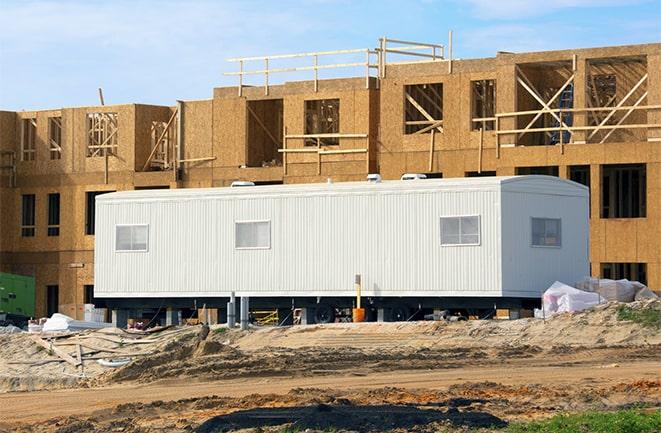 construction office trailers for rent at a building site in Hamilton